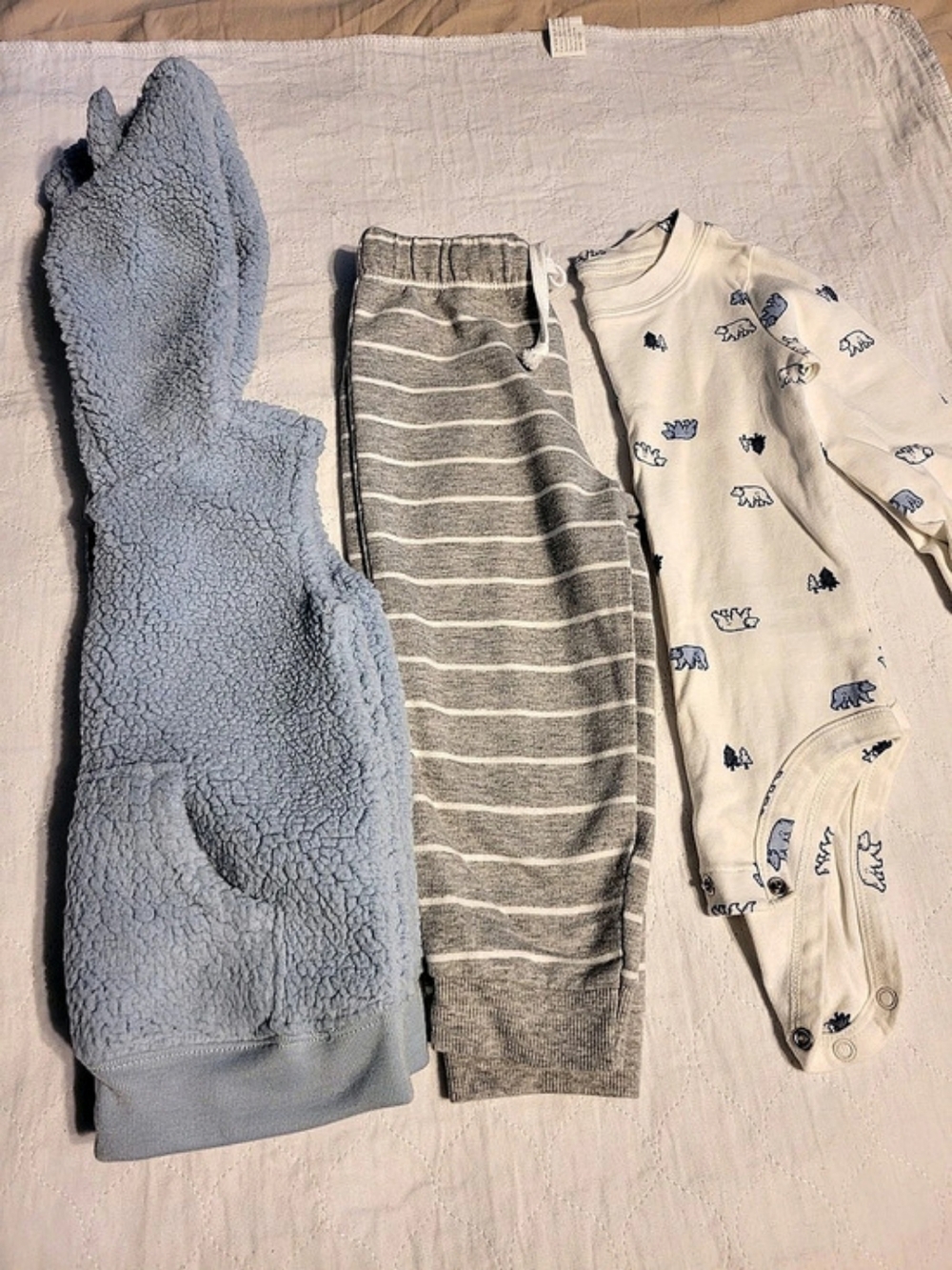 Carter's Baby 3-Piece Set Blue Gray Size 24M Like New